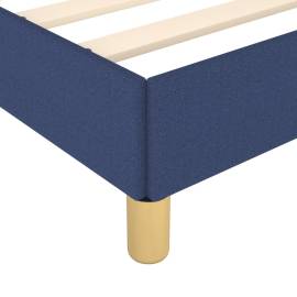 Cadru de pat, albastru, 90 x 200 cm, material textil, 7 image