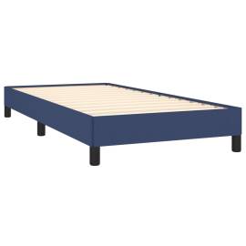 Cadru de pat, albastru, 90 x 200 cm, material textil, 4 image