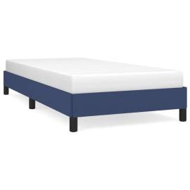 Cadru de pat, albastru, 90 x 200 cm, material textil, 2 image