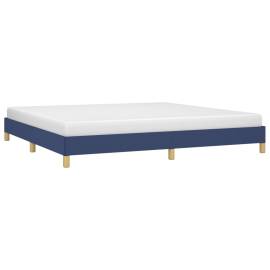 Cadru de pat, albastru, 200x200 cm, material textil, 3 image