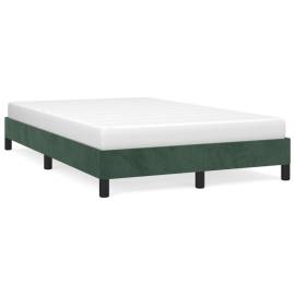 Cadru de pat, verde închis, 120x200 cm, catifea, 2 image