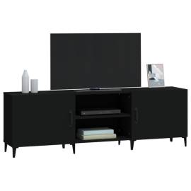 Comodă tv, negru, 150x30x50 cm, lemn compozit, 4 image