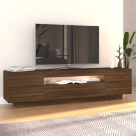Comodă tv cu lumini led, stejar maro, 160x35x40 cm, 5 image