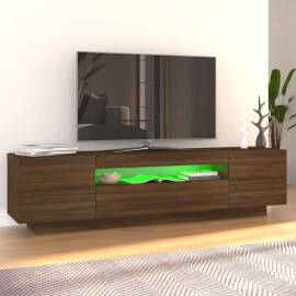 Comodă tv cu lumini led, stejar maro, 160x35x40 cm, 3 image