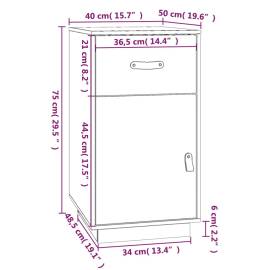 Dulap de birou, alb, 40x50x75 cm, lemn masiv de pin, 11 image