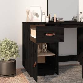Dulap de birou, negru, 40x50x75 cm, lemn masiv de pin, 3 image