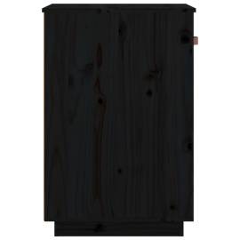 Dulap de birou, negru, 40x50x75 cm, lemn masiv de pin, 7 image