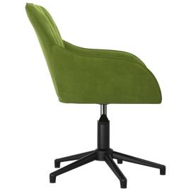 Scaun de birou pivotant, verde deschis, catifea, 3 image