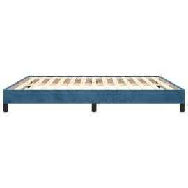 Cadru de pat, albastru închis, 160x200 cm, catifea, 6 image