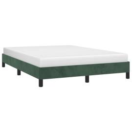 Cadru de pat, verde închis, 140x200 cm, catifea, 3 image