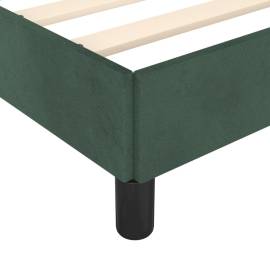Cadru de pat, verde închis, 90x200 cm, catifea, 7 image