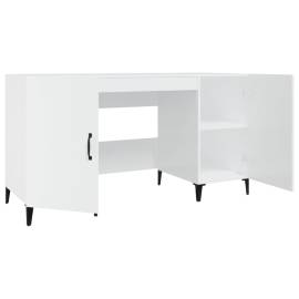 Birou, alb extralucios, 140x50x75 cm, lemn compozit, 8 image