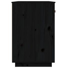 Birou, negru, 95x50x75 cm, lemn masiv de pin, 6 image