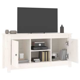 Comodă tv, alb, 103x36,5x52 cm, lemn masiv de pin, 7 image