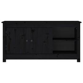 Comodă tv, negru, 103x36,5x52 cm, lemn masiv de pin, 3 image