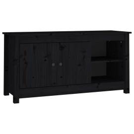 Comodă tv, negru, 103x36,5x52 cm, lemn masiv de pin, 2 image
