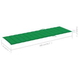 Pernă de șezlong, verde, 200x70x3 cm, material textil, 6 image