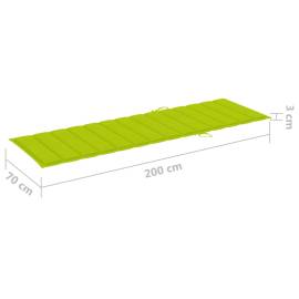 Pernă de șezlong, verde aprins, 200x70x3 cm, material textil, 6 image