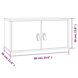 Dulap de perete, alb, 60x30x30 cm, lemn masiv de pin, 11 image