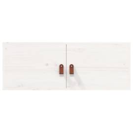 Dulap de perete, alb, 80x30x30 cm, lemn masiv de pin, 3 image