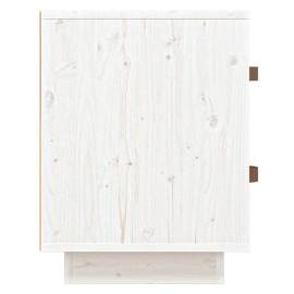 Noptieră, alb, 40x34x45 cm, lemn masiv de pin, 7 image