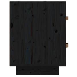 Noptieră, negru, 40x34x45 cm, lemn masiv de pin, 7 image