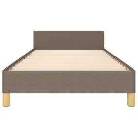 Cadru de pat cu tăblie, gri taupe, 90x200 cm, textil, 5 image