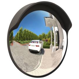 Oglindă de trafic convexă exterior, negru, Ø45 cm, policarbonat, 3 image