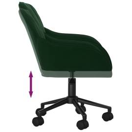 Scaun de birou pivotant, verde închis, catifea, 6 image