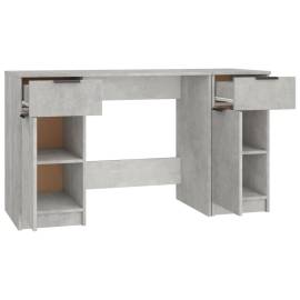 Birou cu dulap lateral, gri beton, lemn prelucrat, 7 image