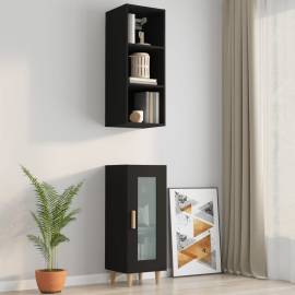 Dulap de perete, negru, 32,5x34,5x90 cm, lemn compozit, 7 image