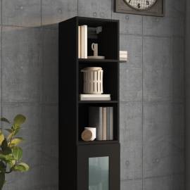 Dulap de perete, negru, 32,5x34,5x90 cm, lemn compozit, 4 image