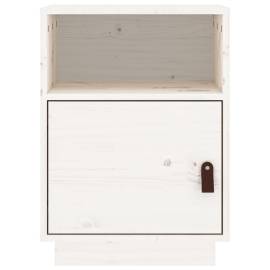 Noptieră, alb, 40x34x55 cm, lemn masiv de pin, 6 image
