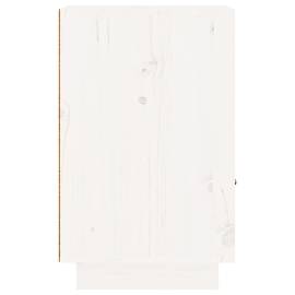 Noptieră, alb, 40x34x55 cm, lemn masiv de pin, 7 image