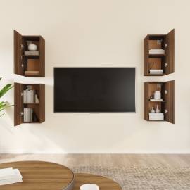 Dulapuri tv, 4 buc., stejar maro, 30,5x30x60 cm, lemn prelucrat, 3 image