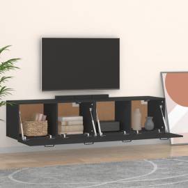 Dulapuri tv de perete, 2 buc. negru 60x36,5x35 cm lemn compozit, 3 image