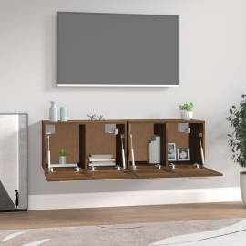 Dulapuri tv de perete 2 buc. stejar maro 60x36,5x35 cm lemn, 3 image