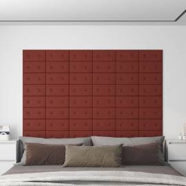 Panouri de perete 12 buc. roșu vin 30x15 cm piele eco 0,54 m²