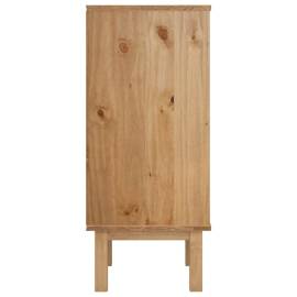 Comodă cu sertar, maro și gri, 76,5x39,5x90 cm, lemn masiv pin, 5 image