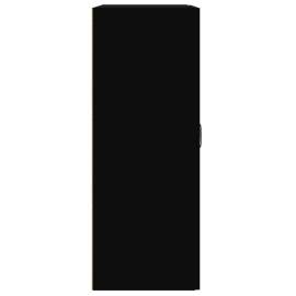 Dulap de perete suspendat, negru, 69,5x32,5x90 cm, 6 image