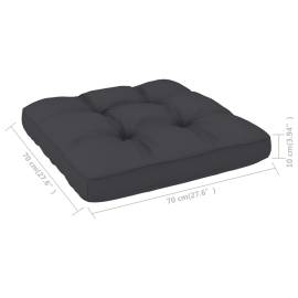 Pernă canapea din paleți, antracit, 70x70x12 cm, 5 image