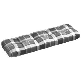Pernă canapea din paleți, gri în carouri, 120x40x10 cm