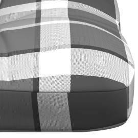 Pernă canapea din paleți, gri în carouri, 120x40x10 cm, 4 image
