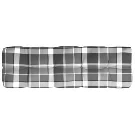 Pernă canapea din paleți, gri în carouri, 120x40x10 cm, 2 image