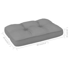 Pernă canapea din paleți, gri, 60 x 40 x 12 cm, 4 image