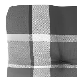 Pernă canapea din paleți, gri, model carouri, 50x50x12 cm, 3 image