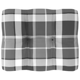 Pernă canapea din paleți, gri carouri, 50 x 40 x 12 cm