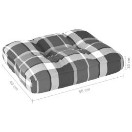 Pernă canapea din paleți, gri carouri, 50 x 40 x 12 cm, 4 image