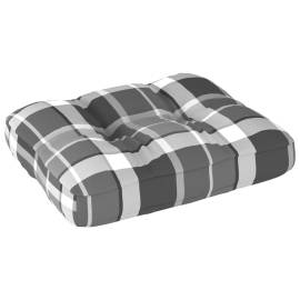 Pernă canapea din paleți, gri carouri, 50 x 40 x 12 cm, 2 image