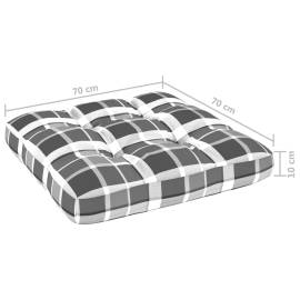 Pernă canapea din paleți, gri model carouri, 70x70x12 cm, 5 image